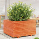 ZNTS Garden Planter Wax Brown 80x80x49.5 cm Solid Wood Pine 3282531