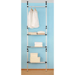 ZNTS Telescopic Wardrobe System with Rods and Shelf Aluminium 321113