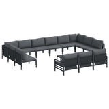 Garden Sofa Set 14 pcs Anthracite Steel 3379029