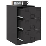 ZNTS Bedside Cabinets 2pcs Black 34.5x39x62 cm Steel 841776