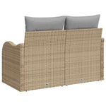 Garden Sofa with Cushion Beige 121 x 62 x 69cm Poly Rattan 42006725