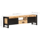 TV Cabinet 140x30x40 cm Rough Mango Wood 320193