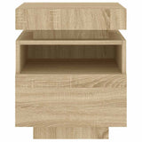 Bedside Cabinet with LED Lights Sonoma Oak 40x39x48.5 cm 836788