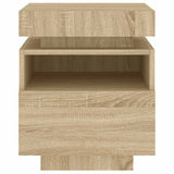 Bedside Cabinet with LED Lights Sonoma Oak 40x39x48.5 cm 836788