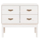 Console Cabinet White 90x40x78 cm Solid Wood Pine 821740