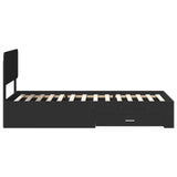 Bed Frame with Headboard Black 75 x 190 cm Engineered Wood 3412437