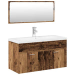 ZNTS 3 Piece Bathroom Furniture Set Old Wood Engineered Wood 3328911