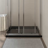 Square ABS Shower Base Tray Black 80x80 cm 148916