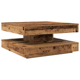 Coffee Table 360-Degree Rotatable Old Wood 70x70x34.5 cm 858486