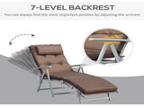 Sun Lounger Steel Frame Outdoor Folding Chaise Texteline Lounge Chair Recliner with Headrest & 7 T3398P322138