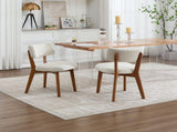 GOMYWAY Mid-Century Modern Dining Chairs Set of 2, Upholstered Mid-Back Armless Padded Side Chairs W2678P512591