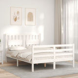 Bed Frame without Mattress White 120x200 cm Solid Wood 3194307