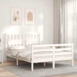 Bed Frame without Mattress White 140x190 cm Solid Wood 3194292