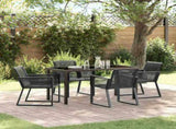 Garden Dining Set 5 pcs Black Powder-Coated Steel 3379312