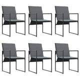 Garden Dining Set 7 pcs Black Steel 3335859