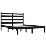 3103672 Bed Frame without Mattress Black Solid Wood 200x200 cm