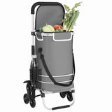 Shopping Trolley Folding Grey 47 x 39 x 100.5 cm Oxford fabric 42002338