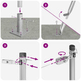 Fence Posts Manual 7 pcs Silver 32mm 110 cm Galvanised steel 42004320