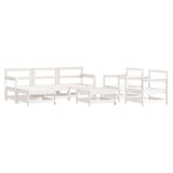 7 Piece Garden Lounge Set White Solid Wood Pine 3186250