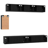 TV Cabinet Set 6 pcs Black Oak Engineered Wood 3393442