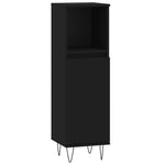 ZNTS 3 Piece Bathroom Furniture Set Black Engineered Wood 3190222