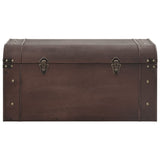 Treasure Chest with Latches Dark Brown 79.5x39.5x39.5 cm Plywood 4010548
