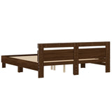 Bed Frame Brown Oak Engineered Wood Super King Bed Frame 3207531
