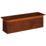 Garden Planter with LED Rusty 30 x 100 x 30 cm Weathering Steel 8008124
