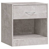 ZNTS Bedside Cabinets 2 pcs with Drawer Concrete Grey 342584