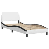 Bed Frame with LED without Mattress "Hvar" White and Black 90x190 cm 3213905