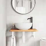 Basin Shelf Wall Mounted Steel and Solid Wood Oak 3302340