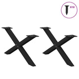 Coffee Table Legs X-Shaped 2 pcs Black 70x cm Steel 4012884