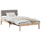 Bed frame Brown and taupe 100 x 200 cm Solid pine wood 878632