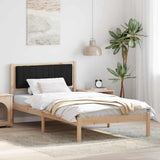 Bed Frame with Upholstered Headboard Black 100 x 200 cm 878281