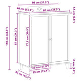 Sideboard with Chalkboard White 80 x 40 x 110 cm 42003030