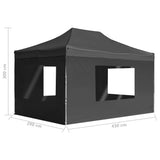 Professional Folding Party Tent with Walls Aluminium 4.5x3 m Anthracite 45498
