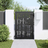 Garden Gate with Lock Black 85 x 125 cm Powder-coated steel 42015870