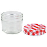Glass Jam Jars with White and Red Lids 48 pcs 110 ml 50790