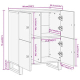 Side Cabinet Brown and Black 60x33.5x75 cm Solid Wood Mango 356809