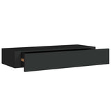 Wall-mounted Drawer Shelf Black 60x23.5x10cm MDF 330257