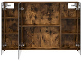 Bathroom Mirror Cabinet with Shelf Smoked Oak 80 x 14.5 x 70 cm 889107