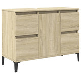 3 Piece Bathroom Furniture Set Sonoma Oak Engineered Wood 3307672