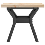 ZNTS Coffee Table Y-Frame 40x40x35.5 cm Solid Wood Pine and Steel 3282768