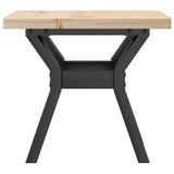 ZNTS Coffee Table Y-Frame 40x40x35.5 cm Solid Wood Pine and Steel 3282768