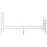 ZNTS Metal Bed Frame without Mattress with Footboard White 90x190cm 353596