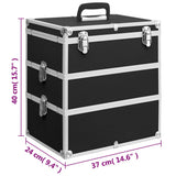 Make-up Case 37x24x40 cm Black Aluminium 91840