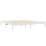 Bookcase Bed without Mattress White 200x200 cm Solid Wood Pine 3324306