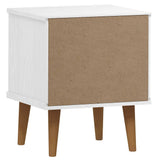 Bedside Cabinet MOLDE White 40x35x48 cm Solid Wood Pine 350496