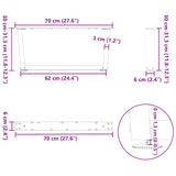 Coffee Table Legs V-Shape 2 pcs Anthracite 70x cm Steel 4012618