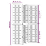 Room Divider 3 Panels Black Solid Wood Paulownia 358765